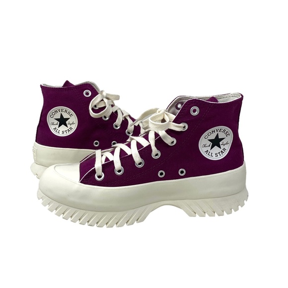 Converse Chuck Taylor Lugged 2.0 High Top Canvas Bordo Women's Sneakers A03701C - Picture 5 of 9